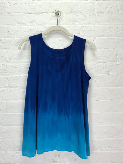 Eileen Longer Tank Top in Curaçao Ombré - Cloud Candy