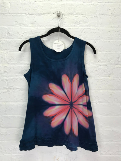 Eileen Longer Tank Top with Triple Ruffle in Lotus Flower - Cloud Candy