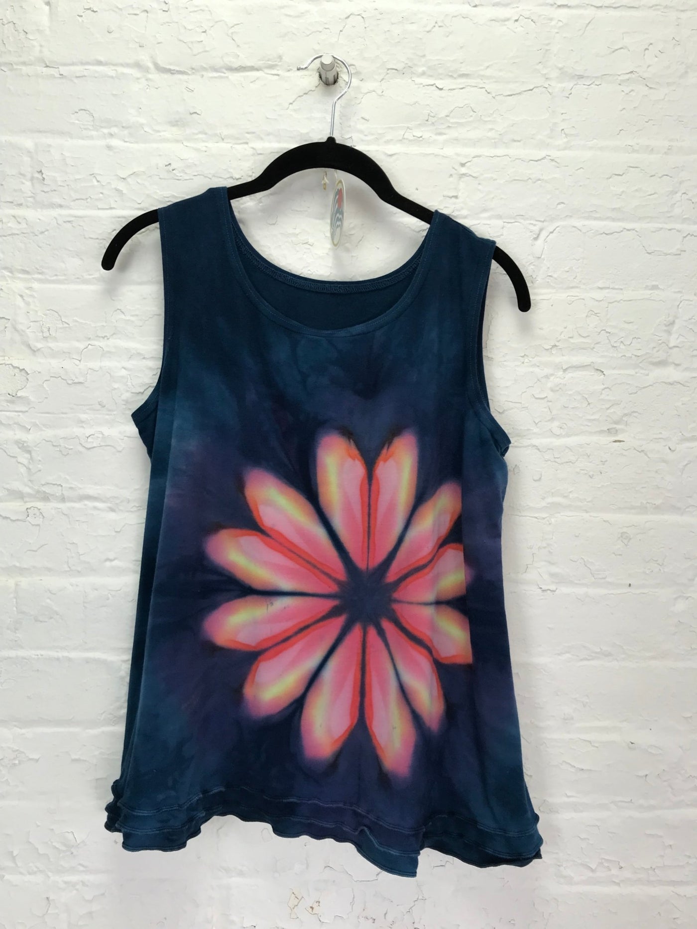 Eileen Longer Tank Top with Triple Ruffle in Lotus Flower - Cloud Candy