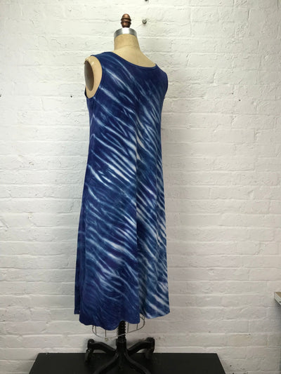 Eileen Midi Tank Dress in Blue Waves - Cloud Candy