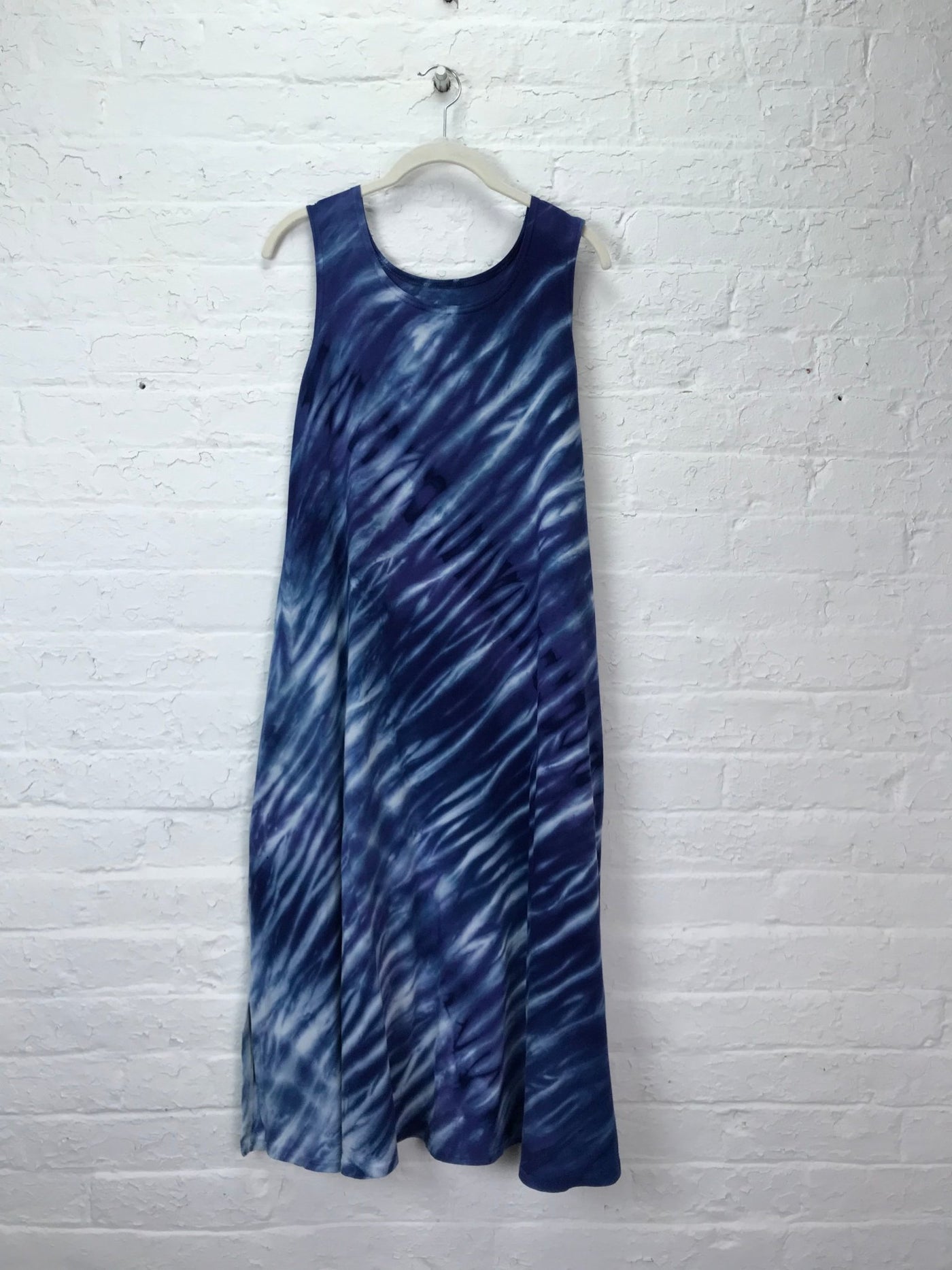 Eileen Midi Tank Dress in Blue Waves - Cloud Candy
