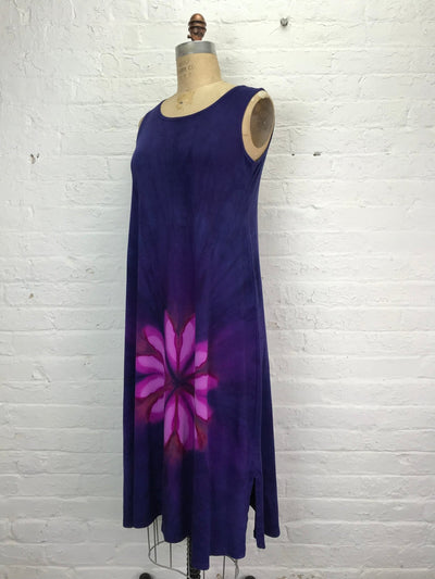 Eileen Midi Tank Dress in Copper Amethyst Daisy - Cloud Candy