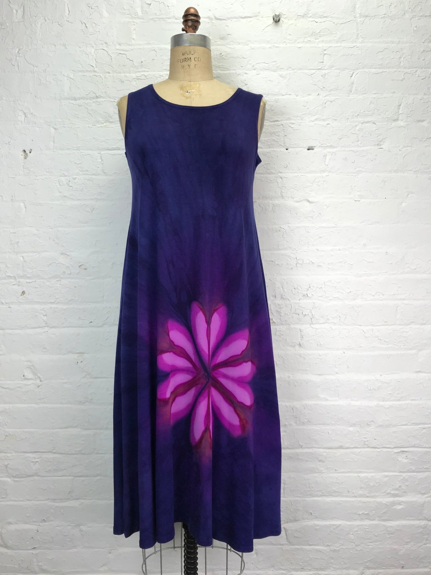 Eileen Midi Tank Dress in Copper Amethyst Daisy - Cloud Candy