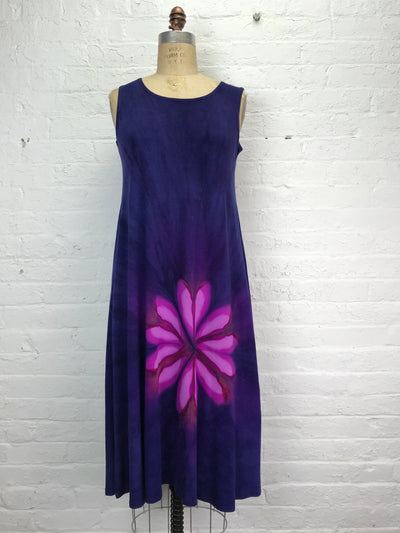 Eileen Midi Tank Dress in Copper Amethyst Daisy - Cloud Candy