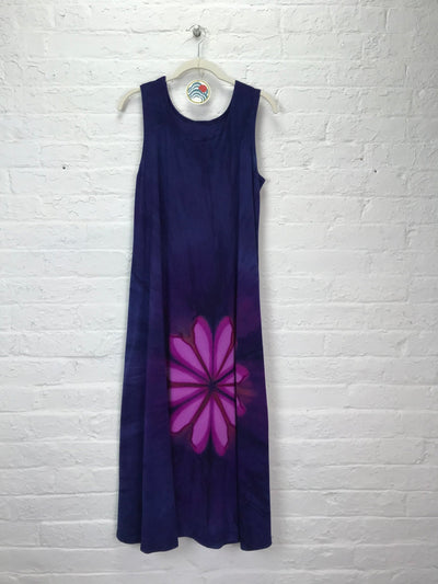 Eileen Midi Tank Dress in Copper Amethyst Daisy - Cloud Candy