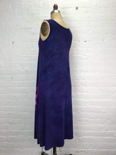 Eileen Midi Tank Dress in Copper Amethyst Daisy - Cloud Candy