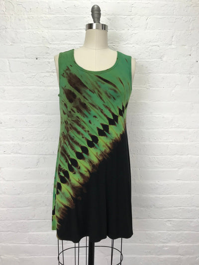 Eileen Mini Tank Tunic in Green Meteor Shower - Cloud Candy
