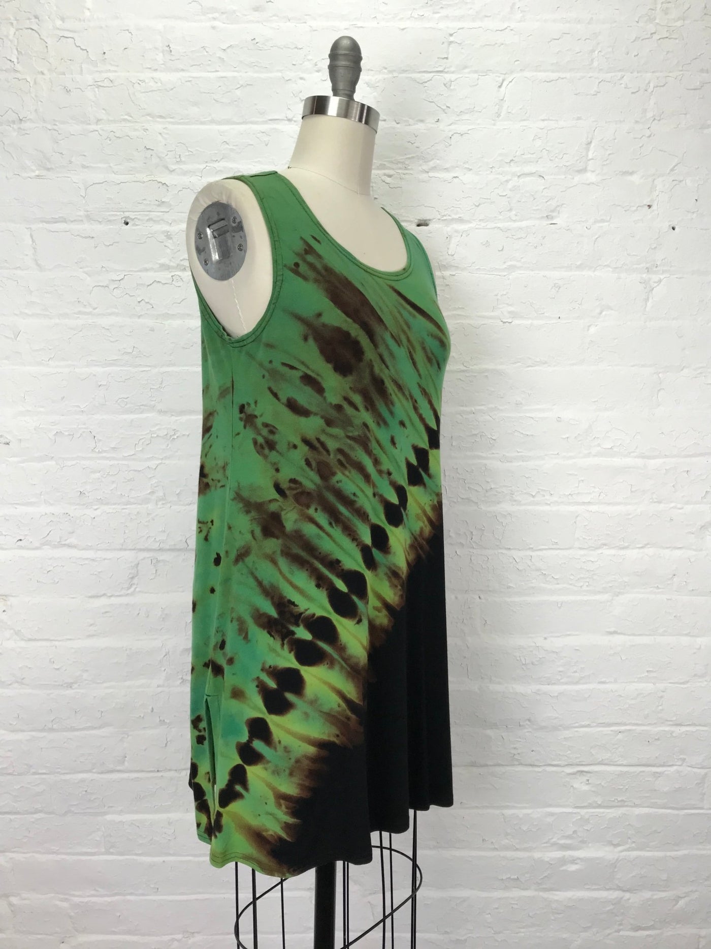 Eileen Mini Tank Tunic in Green Meteor Shower - Cloud Candy