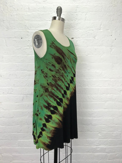 Eileen Mini Tank Tunic in Green Meteor Shower - Cloud Candy