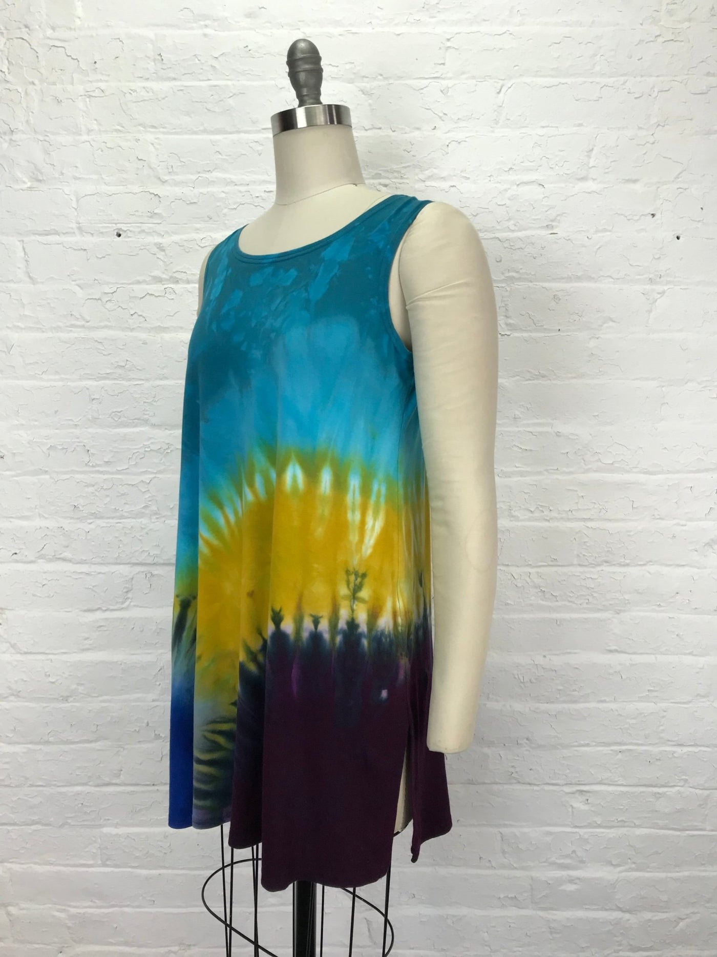 Eileen Mini Tank Tunic in Sunrise Over Colorful Clouds - Small - Cloud Candy