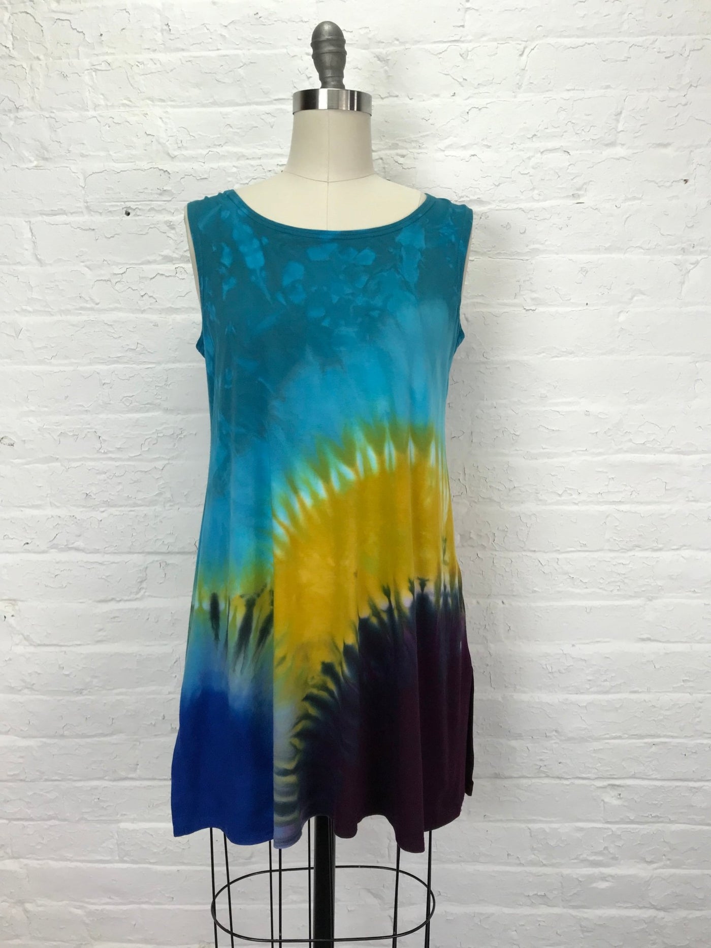 Eileen Mini Tank Tunic in Sunrise Over Colorful Clouds - Small - Cloud Candy
