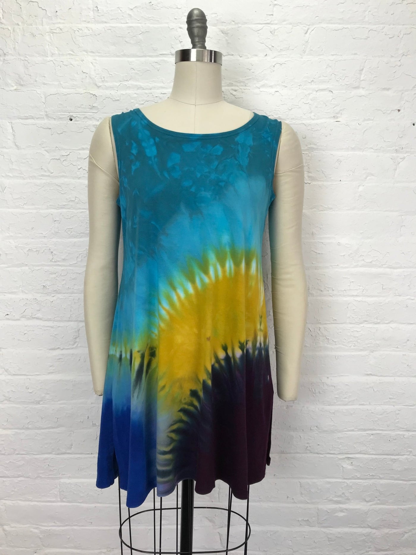 Eileen Mini Tank Tunic in Sunrise Over Colorful Clouds - Small - Cloud Candy