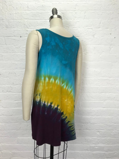 Eileen Mini Tank Tunic in Sunrise Over Colorful Clouds - Small - Cloud Candy