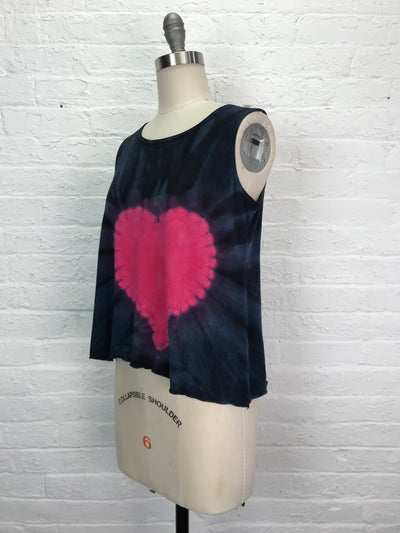 Eileen Petite Tank Top in Hot Pink Heart - Cloud Candy