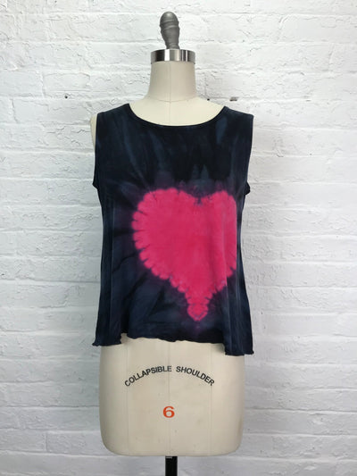 Eileen Petite Tank Top in Hot Pink Heart - Cloud Candy