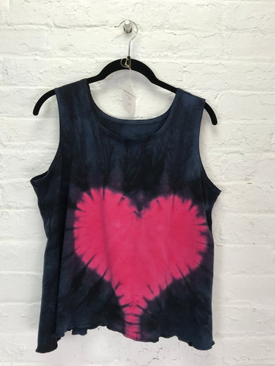Eileen Petite Tank Top in Hot Pink Heart - Cloud Candy