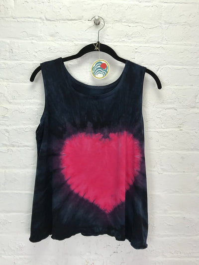 Eileen Petite Tank Top in Hot Pink Heart - Cloud Candy