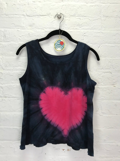 Eileen Petite Tank Top in Hot Pink Heart - Cloud Candy