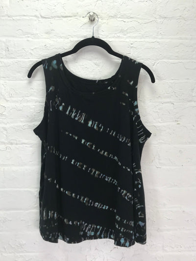 Eileen Tank Top in Blue Hieroglyphics - Cloud Candy