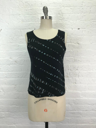 Eileen Tank Top in Blue Hieroglyphics - Cloud Candy