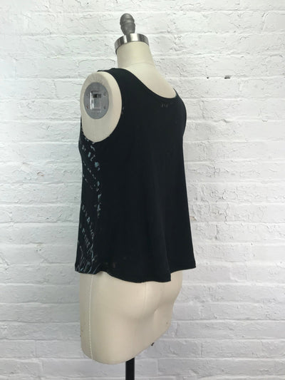 Eileen Tank Top in Blue Hieroglyphics - Cloud Candy