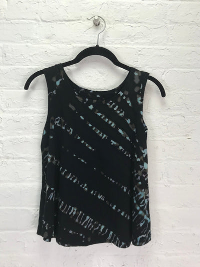 Eileen Tank Top in Blue Hieroglyphics - Cloud Candy