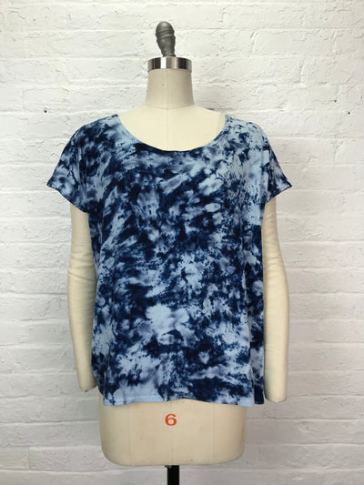 Elsie Top in Electric Denim Sparkle - Cloud Candy