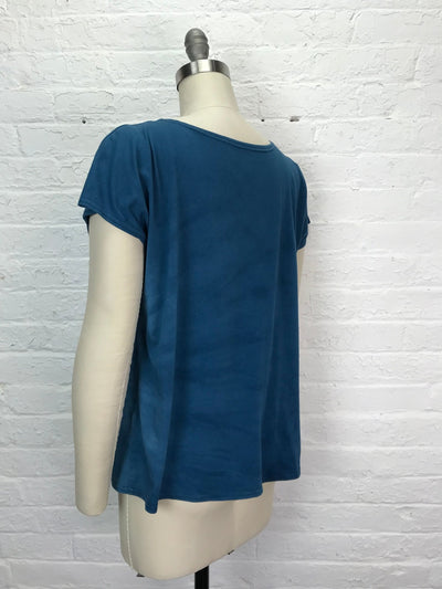 Elsie Top in Faded Denim Bloom - Cloud Candy