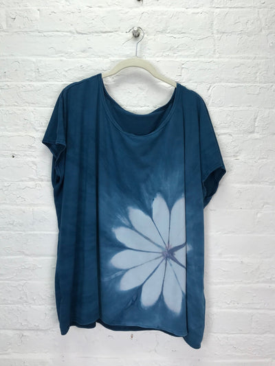 Elsie Top in Faded Denim Bloom - Cloud Candy