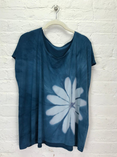Elsie Top in Faded Denim Bloom - Cloud Candy