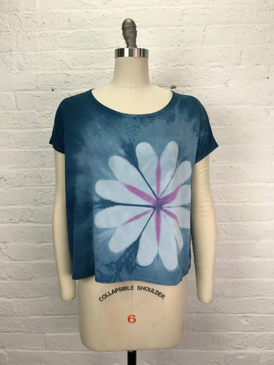 Elsie Top in Faded Denim Bloom - Cloud Candy