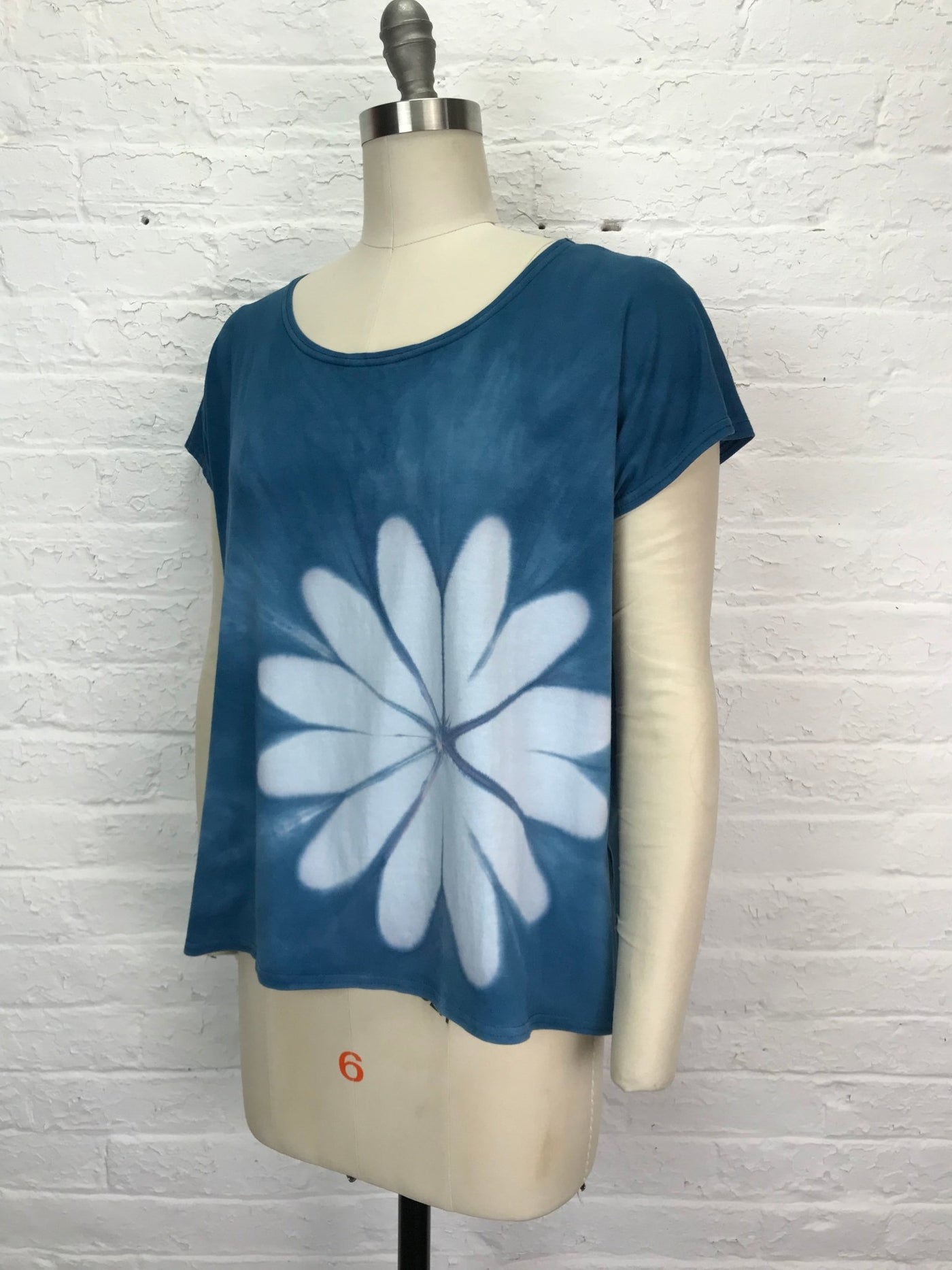 Elsie Top in Faded Denim Bloom - Cloud Candy