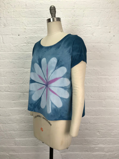 Elsie Top in Faded Denim Bloom - Cloud Candy
