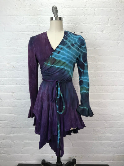 Flamenco Wrap Tuxedo Jacket in Turkish Blue Geode - Cloud Candy