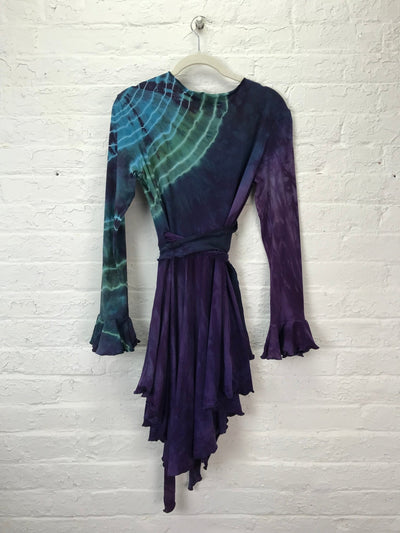 Flamenco Wrap Tuxedo Jacket in Turkish Blue Geode - Cloud Candy