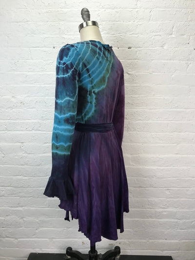 Flamenco Wrap Tuxedo Jacket in Turkish Blue Geode - Cloud Candy
