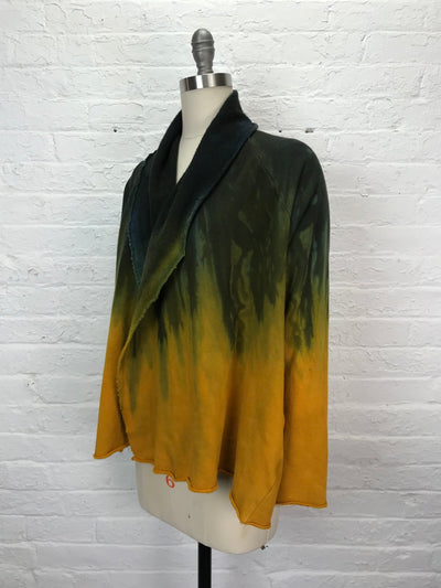 Fleece Jacket in Golden Forest with pockets - Cloud Candy