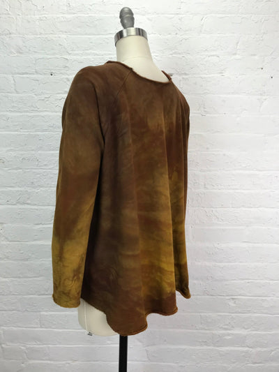 Fleece Raglan Sweatshirt in Caramel Glow - Cloud Candy