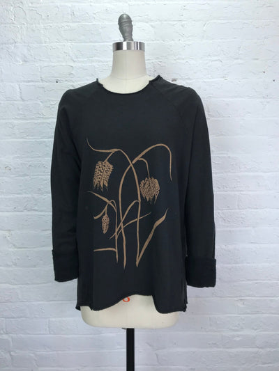 Fleece Raglan Sweatshirt Tunic in Fritillaria - Cloud Candy