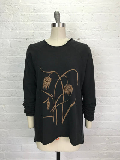 Fleece Raglan Sweatshirt Tunic in Fritillaria - Cloud Candy