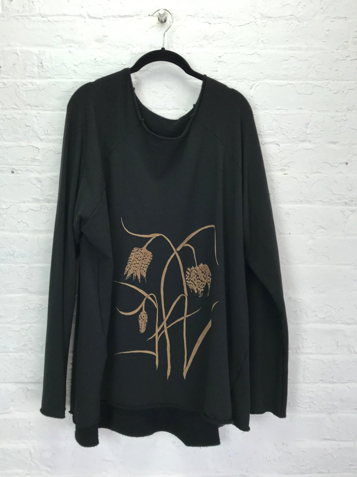 Fleece Raglan Sweatshirt Tunic in Fritillaria - Cloud Candy