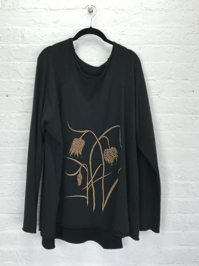 Fleece Raglan Sweatshirt Tunic in Fritillaria - Cloud Candy