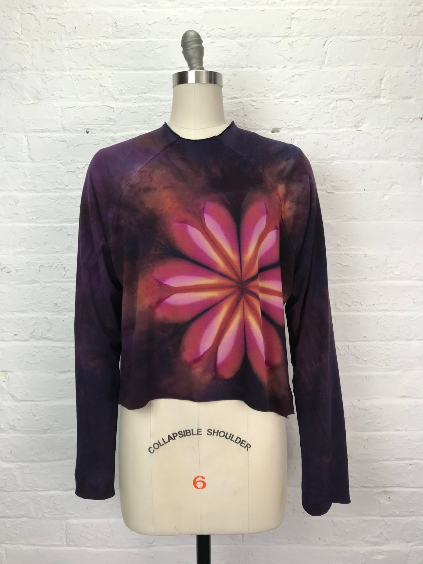 Funnel Neck Raglan Top in Flame Flower - Cloud Candy