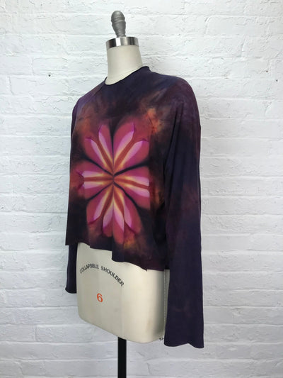 Funnel Neck Raglan Top in Flame Flower - Cloud Candy