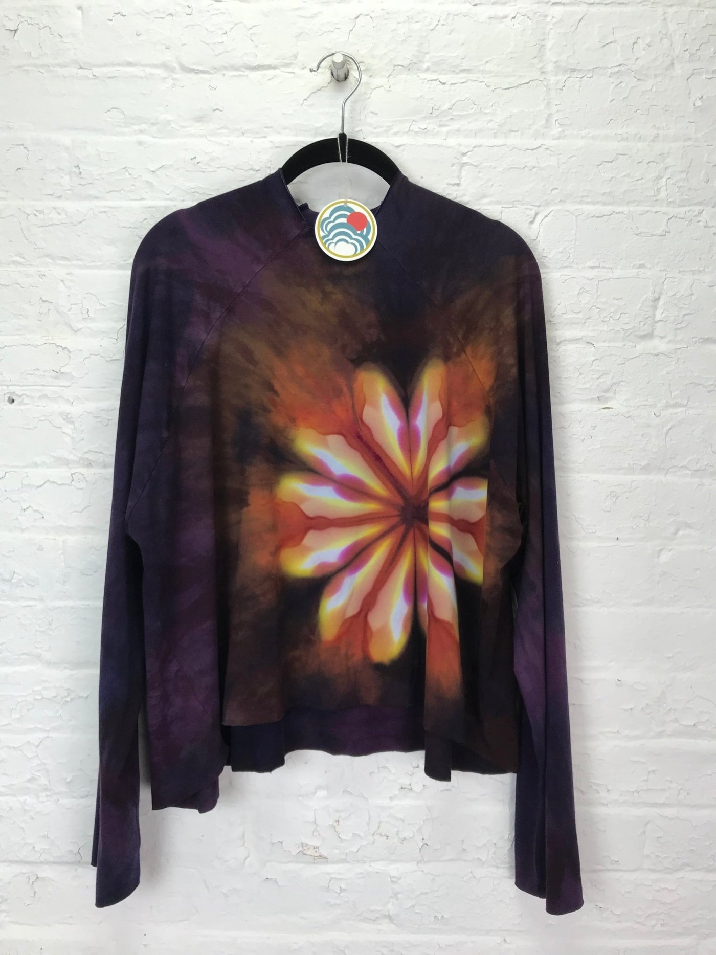 Funnel Neck Raglan Top in Flame Flower - Cloud Candy