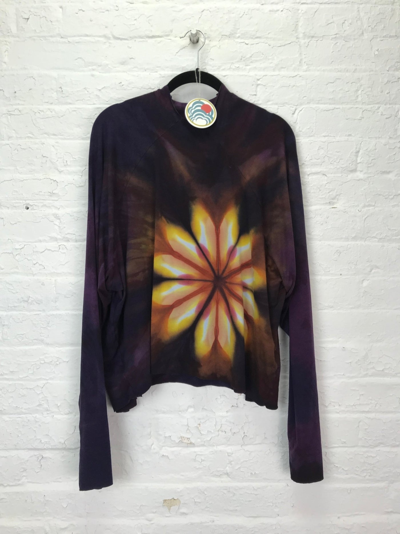 Funnel Neck Raglan Top in Flame Flower - Cloud Candy