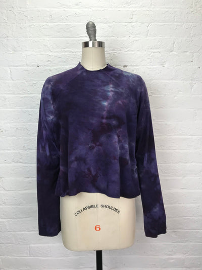 Funnel Neck Raglan Top in Purple Fog - Cloud Candy