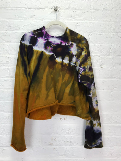 Heavyweight Fleece Cropped Sweatshirt in Caramel Suede - Cloud Candy