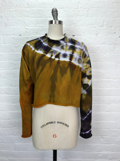 Heavyweight Fleece Cropped Sweatshirt in Caramel Suede - Cloud Candy