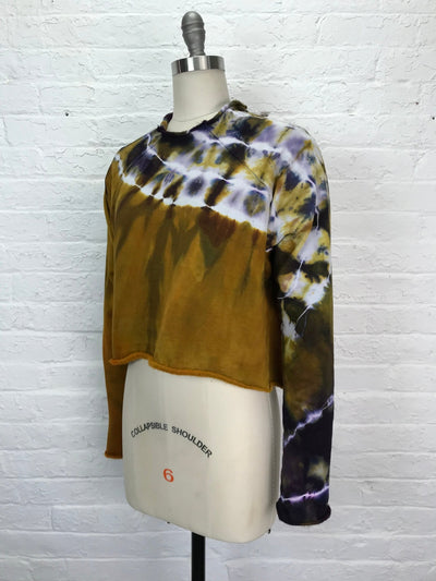 Heavyweight Fleece Cropped Sweatshirt in Caramel Suede - Cloud Candy